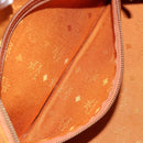 MCM Logogram Vicetos Boston Bag PVC Leather Brown Gold Auth gh1074-20