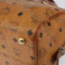 MCM Logogram Vicetos Boston Bag PVC Leather Brown Gold Auth gh1075-15