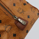MCM Logogram Vicetos Boston Bag PVC Leather Brown Gold Auth gh1075-17
