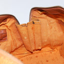 MCM Logogram Vicetos Boston Bag PVC Leather Brown Gold Auth gh1075-18