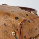 MCM Logogram Vicetos Boston Bag PVC Leather Brown Gold Auth gh1076-15