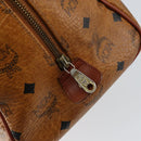 MCM Logogram Vicetos Boston Bag PVC Leather Brown Gold Auth gh1076-18