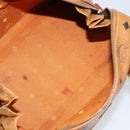 MCM Logogram Vicetos Boston Bag PVC Leather Brown Gold Auth gh1076-10