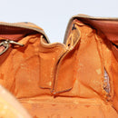 MCM Logogram Vicetos Boston Bag PVC Leather Brown Gold Auth gh1076-19