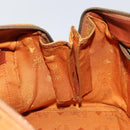 MCM Logogram Vicetos Boston Bag PVC Leather Brown Gold Auth gh1076-20