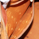 MCM Logogram Vicetos Boston Bag PVC Leather Brown Gold Auth gh1076-21