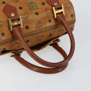MCM Logogram Vicetos Boston Bag PVC Leather Brown Gold Auth gh1076-7