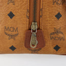 MCM Logogram Vicetos Boston Bag PVC Leather 2way Brown Gold Auth gh1077-19