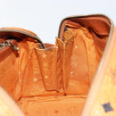 MCM Logogram Vicetos Boston Bag PVC Leather 2way Brown Gold Auth gh1077-20