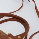 MCM Logogram Vicetos Boston Bag PVC Leather 2way Brown Gold Auth gh1077-8