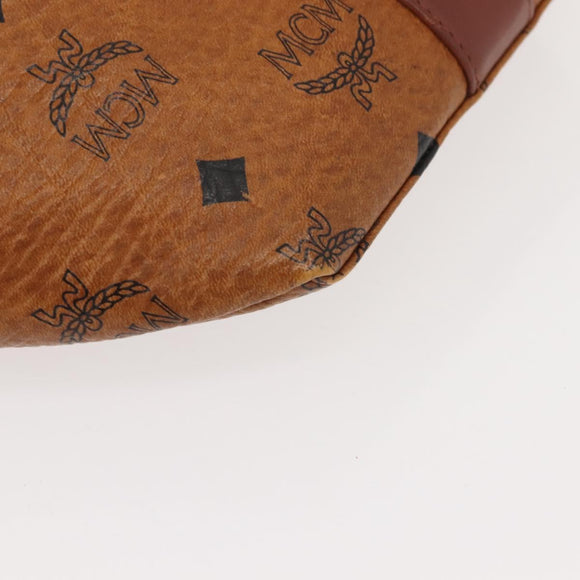 MCM Logogram Vicetos Waist Bag PVC Leather Brown Auth gh1078