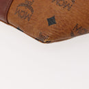 MCM Logogram Vicetos Waist Bag PVC Leather Brown Auth gh1078-14