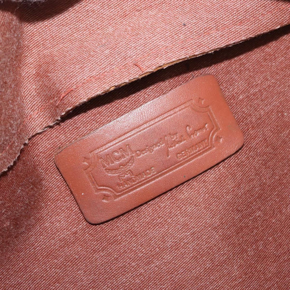 MCM Logogram Vicetos Waist Bag PVC Leather Brown Auth gh1078