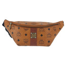 MCM Logogram Vicetos Waist Bag PVC Leather Brown Auth gh1078-13