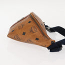 MCM Logogram Vicetos Waist Bag PVC Leather Brown Auth gh1078-3