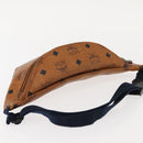 MCM Logogram Vicetos Waist Bag PVC Leather Brown Auth gh1078-6