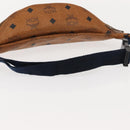 MCM Logogram Vicetos Waist Bag PVC Leather Brown Auth gh1078-7