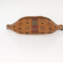 MCM Logogram Vicetos Waist Bag PVC Leather Brown Auth gh1078-5