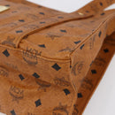 MCM Logogram Vicetos Tote Bag PVC Leather Brown Gold Auth gh1079-8