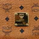 MCM Logogram Vicetos Tote Bag PVC Leather Brown Gold Auth gh1079-12