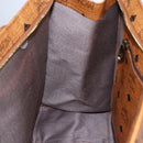 MCM Logogram Vicetos Tote Bag PVC Leather Brown Gold Auth gh1079-19