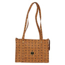 MCM Logogram Vicetos Tote Bag PVC Leather Brown Gold Auth gh1079-13
