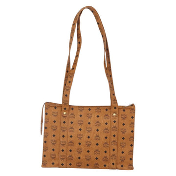 MCM Logogram Vicetos Tote Bag PVC Leather Brown Gold Auth gh1079 - 0