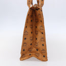 MCM Logogram Vicetos Tote Bag PVC Leather Brown Gold Auth gh1079-3