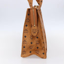 MCM Logogram Vicetos Tote Bag PVC Leather Brown Gold Auth gh1079-4
