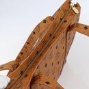 MCM Logogram Vicetos Tote Bag PVC Leather Brown Gold Auth gh1079-6