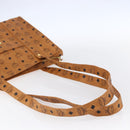 MCM Logogram Vicetos Tote Bag PVC Leather Brown Gold Auth gh1079-7