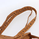 MCM Logogram Vicetos Tote Bag PVC Leather Brown Gold Auth gh1079-14
