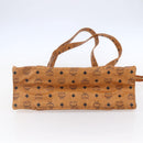 MCM Logogram Vicetos Tote Bag PVC Leather Brown Gold Auth gh1079-5