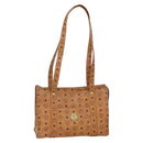 MCM Logogram Vicetos Tote Bag PVC Leather Brown Gold Auth gh1080-1