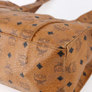MCM Logogram Vicetos Tote Bag PVC Leather Brown Gold Auth gh1080-9