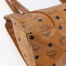 MCM Logogram Vicetos Tote Bag PVC Leather Brown Gold Auth gh1080-14