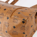 MCM Logogram Vicetos Tote Bag PVC Leather Brown Gold Auth gh1080-15