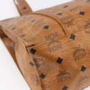 MCM Logogram Vicetos Tote Bag PVC Leather Brown Gold Auth gh1080-16