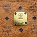 MCM Logogram Vicetos Tote Bag PVC Leather Brown Gold Auth gh1080-12