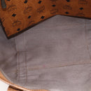 MCM Logogram Vicetos Tote Bag PVC Leather Brown Gold Auth gh1080-11