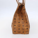MCM Logogram Vicetos Tote Bag PVC Leather Brown Gold Auth gh1080-3