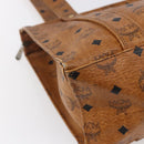MCM Logogram Vicetos Tote Bag PVC Leather Brown Gold Auth gh1081-14