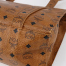 MCM Logogram Vicetos Tote Bag PVC Leather Brown Gold Auth gh1081-15