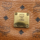MCM Logogram Vicetos Tote Bag PVC Leather Brown Gold Auth gh1081-12