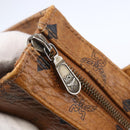 MCM Logogram Vicetos Tote Bag PVC Leather Brown Gold Auth gh1081-10