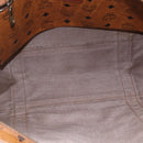 MCM Logogram Vicetos Tote Bag PVC Leather Brown Gold Auth gh1081-11