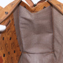 MCM Logogram Vicetos Tote Bag PVC Leather Brown Gold Auth gh1081-17