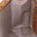 MCM Logogram Vicetos Tote Bag PVC Leather Brown Gold Auth gh1081-18