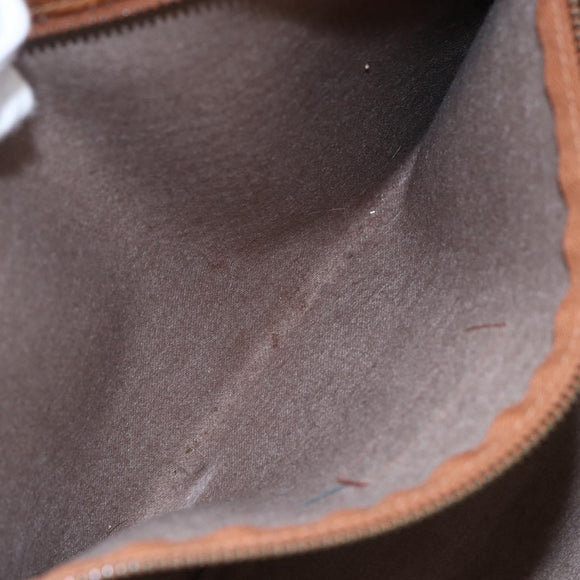 MCM Logogram Vicetos Tote Bag PVC Leather Brown Gold Auth gh1081