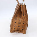 MCM Logogram Vicetos Tote Bag PVC Leather Brown Gold Auth gh1081-4